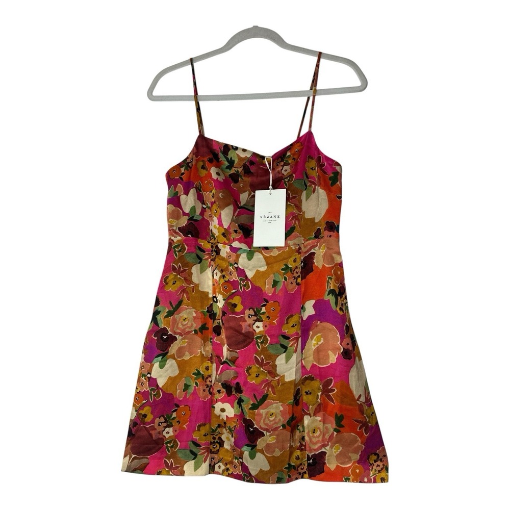 New Sezane Robe Shania Dress Womens Size US 6 Floral Sleeveless Mini Luxury - Picture 3 of 14